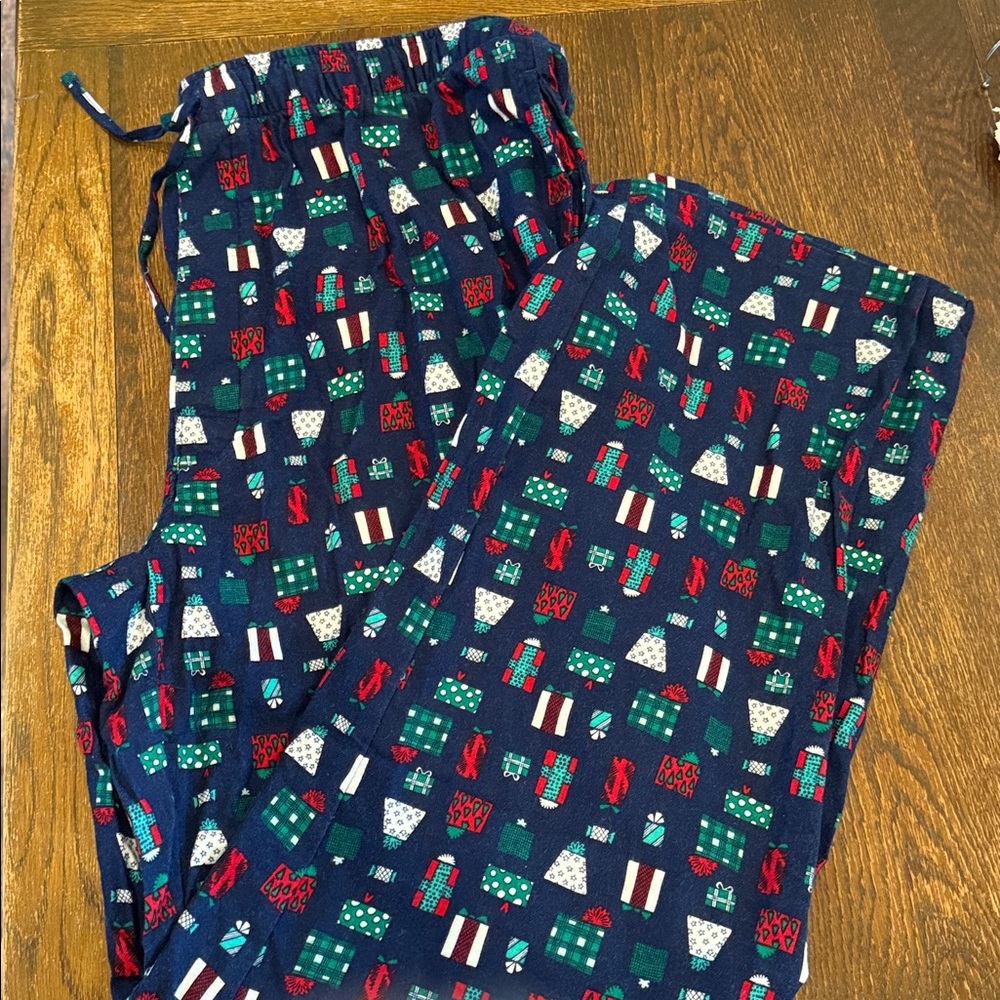 Lands' End Colorful Holiday Pajama Pants Lg Tall
